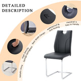 ZUN Black PU Dining Chair Set.Uniquely designed black dining chairs. PU material, paired with silver W2920P225022