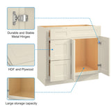 36 in. W x 21 in. D x 34.5 in. H in Antique White Plywood Ready to Assemble Floor Vanity Sink Base T3210P282884