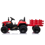 ZUN 12V Kids Ride On Tractor with Trailer, Battery Powered Electric Car w/ Music, USB, Music, LED W2181P146468