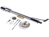 Chrome 28" Tilt Street Rod Floor Shift Steering Column with Key, 9-Hole Adapter 87882490
