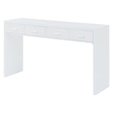 ZUN Modern Minimalist Console Table with Open Tabletop and Four Drawers with Metal Handles for Entry 98134293