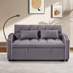 ZUN 1 multifunctional foldable sofa bed in 3 different lengths, modern sofa, upgraded suede fabric, W1910P268395