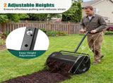 27"16" Lawn Fertilizer Spreader with Diamond Mesh Clump-Free Garden Compost Spreader - Black 02053492