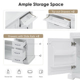 36" Bathroom Vanity Set with Ceramic Undermount Sink, 2 Tip-Out Drawers & Soft-Close Hinges, White W2896P318472