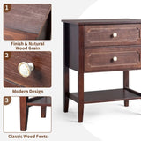 Wood Nightstand End Side Table with 2 Drawer for Living Room, Bedroom 71649672