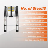 Telescoping Ladder 16.5FT, Telescopic Extension Ladder, Aluminum Alloy Folding Ladder Portable W2660P255612