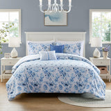 Full/Queen Floral Striped Comforter Set B035P203250