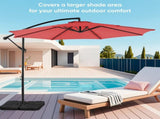 10FT Offset Hanging Patio Umbrella Outdoor with Push Button Tilt & Self-Locking, Polyester Shade, 8 95615093