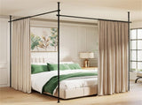 Drill-Free L-Shaped Room Divider Curtain Rod, Adjustable 28"-142"W x 4-10 ft H Heavy-Duty Partition 40379291