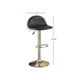 Adjustable Black PU Bar Stools, Chrome SR011552