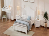 Full Size Wood Platform Bed Frame,Retro Style Platform Bed with Wooden Slat Support,White 43376167