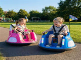 Blue 5-Point Seat Belt Kids Bumper Car with Flashing Lights & Music, Safe 0.7-1.2 MPH Ride-On Toy 49850599