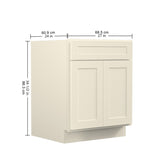 27"in W x 24"in D x 34.5"in H in Antique White Plywood Ready to Assemble Kitchen Base Cabinet T3210P296356
