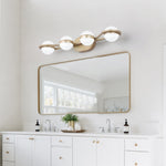 ZUN (Same as W134067503/L2001) Modern Minimalist Gold Bathroom Vanity Light, 4 Bulb Acrylic Shades, Wall W1340P206795