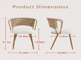 Wicker dining chairs - 4-piece set - Farmhouse soft padded cane back kitchen chair with sponge W3590P453802