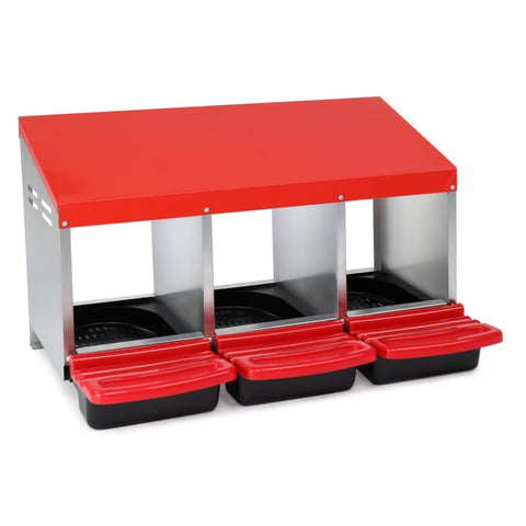 ZUN 3 Compartment Roll Out Nesting Box with Plastic Basket, Egg Nest Box Laying Box Hens 82562663