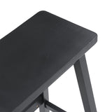 2pcs Pine Wood Saddle Seat Bar Stool Black 02885739