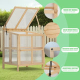 2 Tier Foldable Cold Frame Greenhouse, Portable Wooden Greenhouse Garden Cold Frame Raised Planter W2831P241974