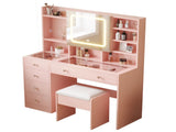 LED Tri-Color Lighting Dressing Table Set Particleboard Textured Melamine Finish Dressing Table 46574011