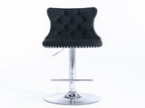 Furniture,Swivel Velvet Barstools Adjusatble Seat Height from 25-33 Inch, Modern Upholstered Chrome 79004404