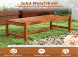 44" Teak Oil Hardwood Backless Outdoor Bench, 530 LBS Load Capacity Patio Dining Bench 35290788