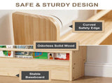 6 Tier Behind The Door Bookshelf, Wooden Kids Bookshelf with Open Storage, Wall Mount Shelve & 28329247