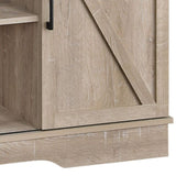 ZUN Oak TV Stand with 2 Sliding Barn Doors B062P182853