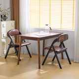 Set of 2 Wooden Folding Chairs with Padded Seats, Portable Simple Folding Chairs with Cushion for 56717735