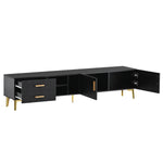 ZUN Modern TV Stand with 5 Champagne legs - Durable, stylish, spacious, versatile storage TVS up to 77" 58347994