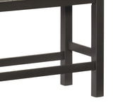 ZUN Casual Dining Counter Height Bench 1pc Gunmetal Gray-Finished Wood Gray Fabric-Covered Padded Seat B01146346