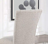 Unique Contemporary Gray Boucle Fabric Set of 2pc Dining Chairs Black Wooden Legs Parson Side Chair B011P234754