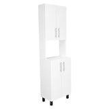 Linden 76,8" Tall Two Double Door Cabinet Kitchen Pantry with Hutch and Five Shelves, Microwave B200P286966