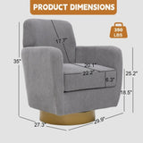 360 degree rotation armchair cotton linen skin friendly fabric ergonomic design living room chair W2113P235637