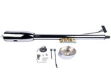 Chrome 28" Tilt Street Rod Floor Shift Steering Column with Key, 9-Hole Adapter 87882490