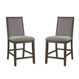 Set of 2 Counter Height Chairs With Upholstered Cushion, Grey B016P222637