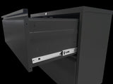 ZUN Lateral File Cabinet 3 Drawer, Black Filing Cabinet with Lock, Lockable File Cabinet for Home 21101666