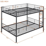 Full Over Full Metal Bunk Bed, Black MF310408AAB