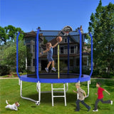 8FT Trampoline with Basketball Hoop, ASTM Approved Reinforced Type Outdoor Trampoline with Enclosure K1163P147129
