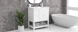 ZUN 30" Bathroom Vanity with Sink Top, Bathroom Vanity Cabinet with Two Doors and One Drawer, MDF WF317782AAK