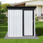 ZUN Metal garden sheds 5ftx3ft outdoor storage sheds White+Black W1350125818