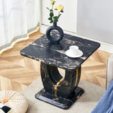 ZUN Modern Minimalist Black Marble-Patterned MDF Square Coffee Table. Add a quiet and cozy atmosphere to W1151P211298