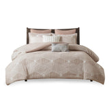 Cotton Jacquard Comforter Set Blush King/Cal King B035128790