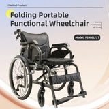 Aluminum Foldable Lightweight Adult Wheelchair, New Square Tube Design, 18" Seat with Front and Rear W3121P297492