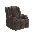 ZUN ACME Pacay Power Recliner w/Lift, Heating & Massage, Brown Velvet LV02998