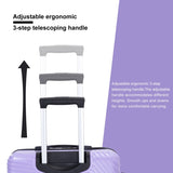 3 Piece Luggage Sets PCABS Lightweight Suitcase with Two Hooks, Spinner Wheels, Light W284125249