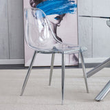 ZUN Modern simple transparent dining chair plastic chair armless crystal chair Nordic creative makeup W1151111199