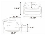 40.55''W Swivel Accent With 2 Thorw Pillows 360 Degree Swivel Round Sofa Modern Oversized Arm W1298P202213