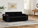 55.51 inch versatile foldable sofa bed in 3 lengths, modern sofa sofa sofa velvet pull-out bed, W2353P151786