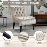 COOLMORE Modern Velvet Armless Accent Living Room Chair / Leisure Chair,Upholstered Fabric Button W39550129