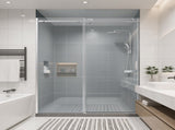 56-60" W * 74" H Frameless Single Sliding Shower Doors, Bathroom Sliding Shower Door, 5/16" W1552P345052